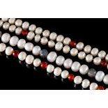 TWO FRESHWATER CULTURED PEARL NECKLACES;