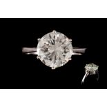 A DIAMOND SOLITAIRE RING, one round brilliant cut diamond of approx. 4.03ct J/K VVS.