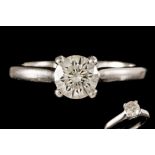 A DIAMOND SOLITAIRE RING, of approx. 0.