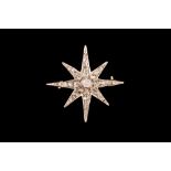 A VICTORIAN DIAMOND STAR BROOCH,