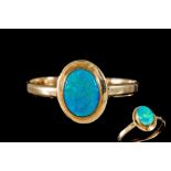 AN OPAL SET DRESS RING,