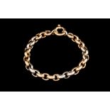 AN 18CT YELLOW AND WHITE GOLD BELCHER LINK BRACELET