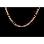 A 9CT GOLD ALBERT CHAIN