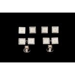 A SET OF WHITE GOLD DRESS STUDS,