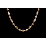 AN 18CT YELLOW GOLD ROUND AND OVAL LINK NECKLACE. Condition Report: Length: 83.