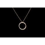 A DAVID YURMAN DIAMOND SET 'CROSSOVER' PENDANT, mounted in 18ct gold,