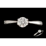 A DIAMOND SOLITAIRE RING, one round brilliant cut diamond of 0.