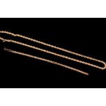 A 14CT GOLD ROPE BRACELET;