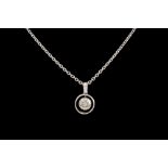 A DIAMOND SOLITAIRE PENDANT AND CHAIN,