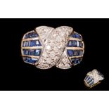 A SAPPHIRE AND DIAMOND DRESS RING,