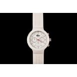 A GENTS WHITE LACOSTE WRIST WATCH,