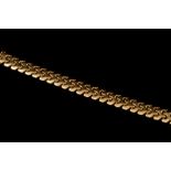 AN 18CT YELLOW GOLD FANCY LINK BRACELET