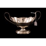 AN EDWARDIAN SILVER TWIN HANDLED SUGAR BOWL, in the Neo-Classical style,