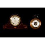 AN EARLY 20TH CENTURY INLAID MAHOGANY FRENCH CLOCK,