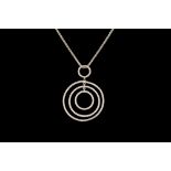 A DIAMOND SET CONCENTRIC CIRCLE PENDANT,