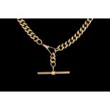 A 9CT YELLOW GOLD ALBERT CHAIN,