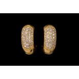 A PAIR OF DIAMOND PAVÉ SET HOOP EARRINGS, with diamonds of approx. 1.00ct.