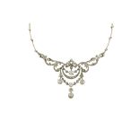 A BELLE EPOQUE DIAMOND NECKLACE, French circa 1910,