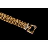 AN 18CT YELLOW GOLD WIDE BRACELET,