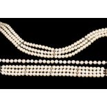 TWO CULTURED PEARL NECKLACES;