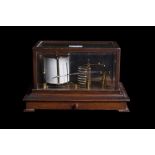 AN EARLY 20TH CENTURY GLASS CASED BAROGRAPH