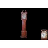 A GEORGIAN MAHOGANY CASED LONGCASE CLOCK, with broken swan pediment, painted moon phase dial,