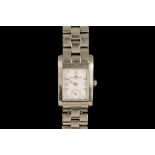 A LADIES BAUME & MERCIER HAMPTON WRIST WATCH, in stainless steel,