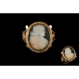 A CAMEO MEMORIAL RING, circa early 19th century,