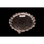 A VICTORIAN CIRCULAR SILVER SALVER, c.