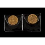 TWO 1899 VICTORIAN GOLD SOVEREIGNS OLD HEAD COINS