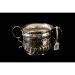 A VICTORIAN TWIN HANDLED QUEEN ANNE STYLE PORRINGER, 3" high, Birmingham 1897,