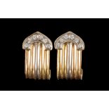 A PAIR OF 18CT GOLD DIAMOND SET EARRINGS,