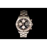 A GENT'S STAINLESS STEEL BREITLING CHRONOGRAPH WRIST WATCH,