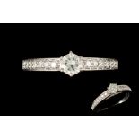 A DIAMOND SOLITAIRE RING, one round brilliant cut diamond of approx. 0.