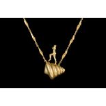 AN 18CT YELLOW GOLD PENDANT AND CHAIN BY SALVADOR DALI,