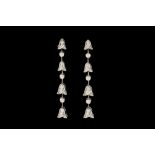 A PAIR OF DIAMOND DROP EARRINGS, signed Graff, with diamonds of approx 1.10ct, mounted in platinum.