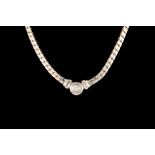 AN 18CT WHITE GOLD NECKLACE, set with a solitaire diamond,