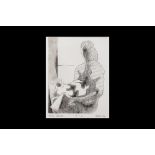 PATRICK PYE, IRELAND 20TH CENTURY, Woman with Cat, Ltd Edition etching 10 / 24, c.