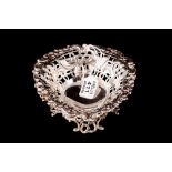 A VICTORIAN SILVER HEART SHAPED DISH, oped pierced sides and base by Goldsmith and Silver Smiths Co.