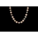 A CULTURED TAHITIAN PEARL NECKLACE,