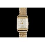 A LADY'S VINTAGE 14CT GOLD LORD ELGIN WRIST WATCH, Arabic numerals, separate minute dial,