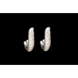 A PAIR OF DIAMOND PAVÉ HOOP EARRINGS, with diamonds of approx 1.08ct, mounted in 18ct white gold.