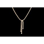 ***WITHDRAWN*** A DIAMOND NECKLACE WITH THREE STONES, integral drop pendant in 18ct yellow gold, 3.