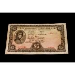 A 1928 IRISH £5 LADY LAVERY BANKNOTE,