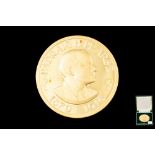 A 22CT GOLD PADRAIG PEARSE 1879-1916 1916-1966 4OZ COMMEMORATIVE MEDALLION, by Worboys, Dublin,