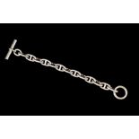 A STERLING SILVER ANCHOR LINK BRACELET BY HERMÉS, boxed, with toggle fastener,