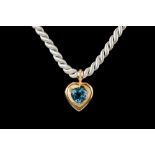 A BLUE TOPAZ HEART PENDANT, of approx. 10.