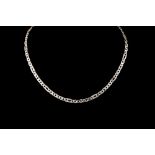 A 9CT WHITE GOLD FIGARO CHAIN