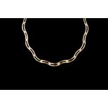 A 9CT YELLOW GOLD LINK NECKLACE AND BRACELET Condition Report: Necklace is 16 inches,