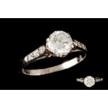 A DIAMOND SOLITAIRE RING, one round brilliant cut diamond of approx 1.